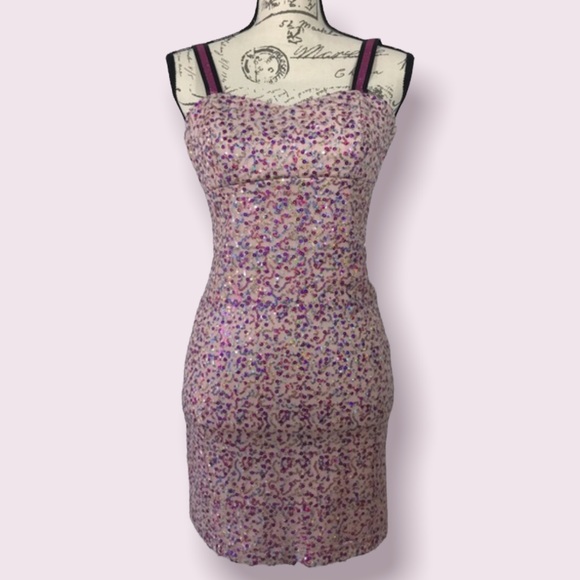 Tweeze Me, Colorful Sequin Mini Dress, Size 5 - Picture 2 of 16